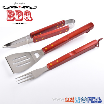 bbq grilling tool wooden handle bbq tools set